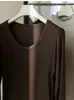 Camiseta básica versátil ~ tres estilos de cuello, camiseta de manga larga suave y cómoda para mujer, nuevo estilo otoño 2026 H091503