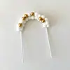 Decoração de Bolo Bola de Metal Arco de Pelúcia Cartão Plug-in Coração de Menina Rosa Arco de Laço Cartão de Bolo