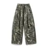Pantalones de trabajo camuflaje al por mayor transfronterizos ropa de trabajo retro primavera y otoño para hombre multibolsillos pierna recta estilo casual americano tie-dye pantalones largos