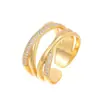 Anillo Abierto Personalidad Celebridad de Internet Coreana Moda Nicho Diseño Joyería Anillo de Diamante Brillante Cruzado para Mujer Anillo Estilo Minimalista