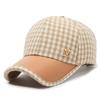 Nueva Gorra de Béisbol Houndstooth M Primavera y Verano Estilo Coreano para Mujer Joven Versátil Estilo Pequeño Fragante Gorra Trasera Abierta para Cola de Caballo