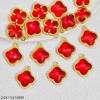 Colgante de trébol de cuatro hojas con incrustaciones de aleación, hecho a mano, accesorios de joyería DIY, pulsera de alto sentido, collar, pendientes, material colgante