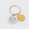 Llavero de Goteo de Aceite de Girasol y Abeja Más Vendido Transfronterizo Etiqueta Grabada de Acero Inoxidable Colgante para Bolsa de Regalo del Día del Maestro