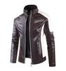 Comercio exterior en stock nuevo 2024 primavera rock ropa de cuero para hombre moda ajuste urbano cuello mao casual ropa de moda de cuero PU