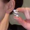 Pinzas para Orejas~Pinzas para Orejas de Zirconia con Diamantes Completos, Sencillas, Modernas y Exquisitas, Pinzas para Hélice Auricular sin Perforar, Lujo Ligero, Pendientes de Gama Alta y Elegantes