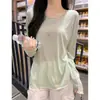 Blusa Amarela Baunilha de Tencel com Proteção Solar para Mulheres, Nova para o Início do Outono, Caimento Solto, Ligeiramente Transparente, Peça de Sobrepor com Toque Relaxado, Manga Longa