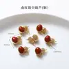 Alta Retención de Color Chapado en Cobre 24K Oro Real Accesorios de Ágata Roja Piezas para Joyería DIY Calabaza de Loto Productos Semi-Terminados Venta Directa de Fábrica