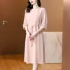 Vestido Reductor de Alta Calidad para Mamás, Vestido Delgado Simple y Elegante de Seda Pesada con Cuello en V, Nuevo Vestido de Seda de Morera Talla Grande
