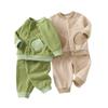 Roupas Quentes de Outono e Inverno para Bebês Veludo Grão Olímpico Fleece Espessado Forrado Fato Dividido Roupa Exterior Roupas de Outono para Bebês Roupas de Inverno Divididas para Homens e Mulheres