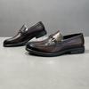 Zapatos de hombre de piel de vaca de primera capa con diseño de cocodrilo y guisante de cuero genuino, zapatos de vestir de negocios británicos de otoño e invierno, zapatos de hombre