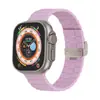 Correa de Silicona para Reloj con Hebilla de Onda Bucle de Bambú para iWatch Generaciones 1-8, Correa con Hebilla Corrugada de Acero Imitación, Venta al por Mayor por Fabricante