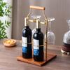 Estante de Vino de Lujo Ligero, Adornos de Estante de Vino para el Hogar, Estante de Copa de Vino Suspendido Invertido de Madera Maciza, Estante de Almacenamiento para Gabinete de Vino