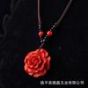 Cadena para suéter de cinabrio vintage rojo chino simple moda cadena para suéter de mujer colgante para hombre y mujer