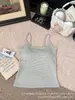 Camisole Básica Versátil de Algodão Puro com Listras para Mulheres, Decote U Baixo, Almofadas no Peito, Amiga da Pele, Fashion, Lindo Design nas Costas