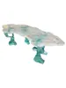 Mesa de Chá Iceland de Cristal Transparente Personalizada Mesa Iceberg de Resina de Luxo Leve Mesa de Café de Acrílico Famosa na Internet com Ondas de Água Gelo