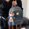 Mochila Jeans Fashion para Mulheres 2026 Novo Estilo Casual Grande Capacidade Mochila de Viagem Estilo Universitário Bolsa Escolar Versátil