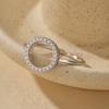 Anel Aberto Clássico Europeu e Americano de Prata de Lei 925 com Diamante para Mulheres, Versátil, Moderno, Sofisticado, Elegante, Estilo Ins, Venda Quente Transfronteiriça