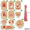 48 Piezas Etiquetas Navideñas Papel Kraft Colgantes Decoración Árbol de Navidad Decoración Regalo de Navidad Papá Noel Amazon