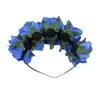 Europa y Estados Unidos Transfronterizos 5 rosas rojas corona de flores para el pelo diadema novia accesorios para el pelo de boda fiesta festiva banda para el pelo de flor artificial