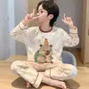Pijama Nuevo de Primavera y Otoño para Niños Niños, Manga Larga Delgado Dibujos Animados Superhéroe Ropa de Casa para Niños