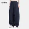 Pantalones de Niña Xiao Feite 2026 Otoño/Invierno Medianos y Grandes para Niños Pantalones Largos Cálidos Nuevo de una Pieza Velour Sable Pantalones Casuales