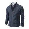 Jaqueta Tamanho Grande Masculina 2025 Cardigã Casual Masculino Jaqueta Masculina Quente de Outono e Inverno Moda Gola Alta Suéter Masculino Exportação