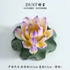 Porta Incienso de Flor de Loto Cerámica Arena Sándalo Madera de Agarwood Base Quemador de Incienso Flor de Porcelana Amasada a Mano Decoración de Escritorio
