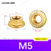 Tuerca Hexagonal con Brida de Cobre H59 M3~M12 Tuerca Antideslizante de Cobre Puro con Superficie Moleteada en Stock