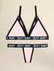 CI Transfronterizo B0198 Verano 2022 Nuevo Moderno Sexy Estampado de Letras Conjunto de Lencería Elástico Popular en Europa y América