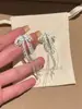 Pendientes de borla de cristal largos y brillantes para mujer, moda nicho de lujo ligero, pendientes versátiles y elegantes con lazo