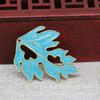 Yiwu Cor Preservada Cobre Banhado a Ouro DIY Ponto de Cola Esmeralda Pendente Ouro Azul Queimado Ponto Esmeralda Cor Esmaltada Folha B3043
