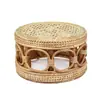 Banqueta de Rattan Tecida à Mão Banqueta Casual de Rattan Pequena Banqueta Móveis Banqueta de Mianmar Banqueta Baixa Banqueta Redonda Tecida Banqueta para Trocar Sapatos de Crianças