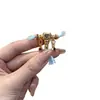 Cobre Puro Incrustado com Diamantes Acessório de Eixo Universal para Artesanato, Contas Espaçadoras para Pulseiras DIY, Pingente para Corda Trançada, Acessório Criativo