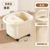 Bacia para Pedicure com Rolo para Uso Doméstico Aumentada para Cobrir a Panturrilha Conservação de Calor Bacia para Pedicure de Inverno Cuidados com a Saúde Bacia Móvel para Pedicure com Massagem