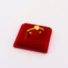 Nuevo anillo de doble corazón de amor de apertura de arena dorada de Vietnam chapado en oro para mujer, joyería de índice de larga duración que no se decolora, venta al por mayor