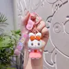 Creativo Dibujo Animado Lindo Adhesivo Suave Chapado Conejo Muñeco Llavero para Llaves de Coche Moda para Mujer Exquisito Colgante para Bolso Regalo