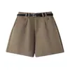 Shorts de Traje Primavera Mujer 2026 Nuevos de Cintura Alta Línea A Pierna Ancha Pantalones Casuales Pantalones Adelgazantes Pantalones Cortos Calientes de Moda