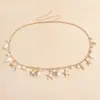 Accesorios Verano Playa Bohemio Cadena de Cintura de Concha Viaje a la Costa Cadena Corporal con Colgante de Estrella de Mar y Caracola de Perla Artificial