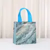 Bolso Nuevo No Tejido de Moda con Estampado de Mármol Bolsa de Empaque para Llevar Bolsa de Compras Impermeable Laminada