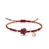 Cinabrio florecita roja Pulsera de la suerte de la marca, te da una pulsera de florecita roja, cuerda roja tejida a mano, pulsera étnica al por mayor