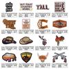 Pegatinas de Tela de Dibujos Animados Originales Sombrero de Vaquero Occidental Parche para Fiesta Transfronterizo Bordado en Computadora Tallo en stock Pegatinas de Tela Bordadas al por Mayor
