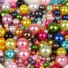 Materiales DIY de Perlas Perlas Decorativas Blanco Roto de Agujero Recto Cuentas en Hilo Accesorios para Joyería Perla de Imitación ABS Hecha a Mano Perlas Sueltas