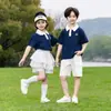 Conjunto de Verano Estilo Academia para Niños y Niñas 2026 Nueva Moda Infantil Camisa Polo de Moda Conjunto de Hermanos Conjunto de Dos Piezas Moderno