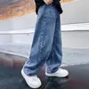 Pantalones de pierna ancha para niño 2026 Estilo Nuevo, Jeans holgados para niños mayores, Pantalones infantiles estilo coreano para primavera y otoño, Ropa de otoño a la moda