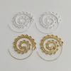 Europa y Estados Unidos nuevos aretes ovalados en espiral exagerados remolino engranaje en forma de corazón retro joyería para la oreja al por mayor