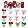 2026 Nuevas Decoraciones de Aleación para Uñas de Navidad Mini Moños de Colores Cascabeles Decoración Dorada y Plateada para Uñas Pedrería