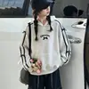 Atuendo otoñal elegante y moderno para niñas: un conjunto de sudadera estilo universitario, perfecto para chicas mayores, con pantalones vaqueros casuales estilo coreano de trabajo para primavera y otoño