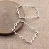 42x27mm 2.2g Multicolores DIY aleación accesorio para joyería patrón de ola hueca marco rectangular colgante