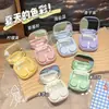 [Envío Gratis] Estuche para Lentes de Contacto Color Macarrón Casual, Estuche para Lentes de Contacto, Caja de Almacenamiento Portátil Estilo Coreano de Alta Gama