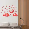 370 estrellas de comercio exterior luna nubes espejo 3d pegatinas de pared decorativas dormitorio pared habitación pared autoadhesivo